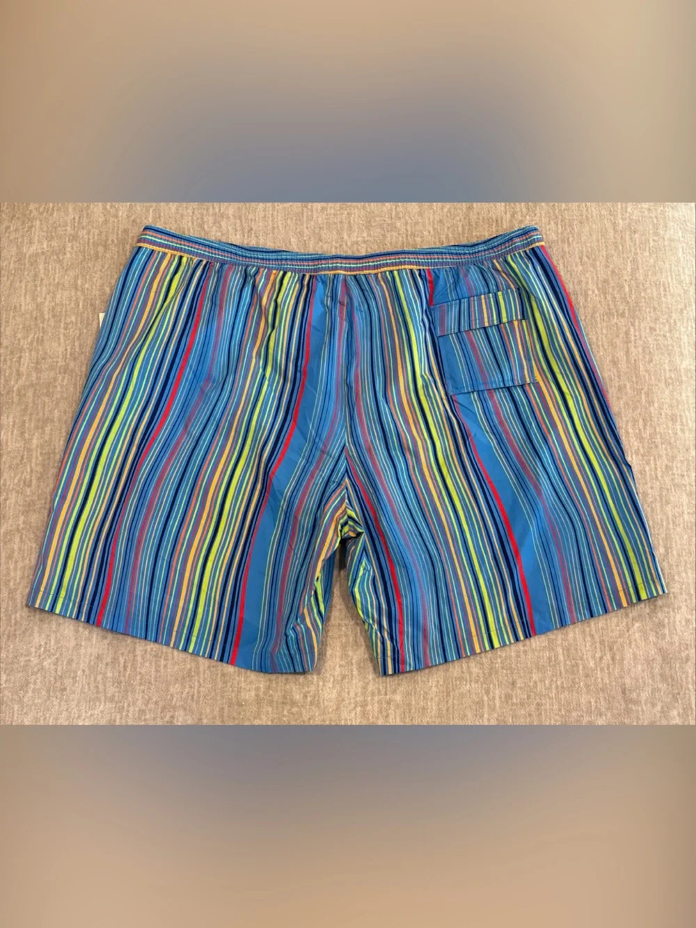 Men’s Size 5XLT Psycho Bunny Adkins 10” Swim Shorts  Glacial Blue Stripes NEW